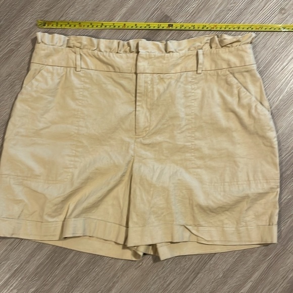 Ava + Viv Women Shorts Size 18 Khaki Cotton Linen Relax Fit High Waist Preppy - Picture 12 of 16
